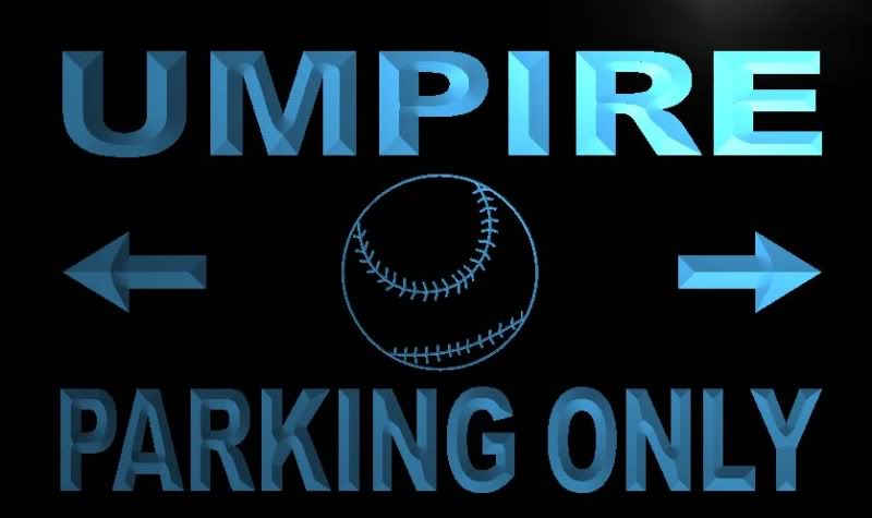 Umpire Parking Only Neon Light Sign